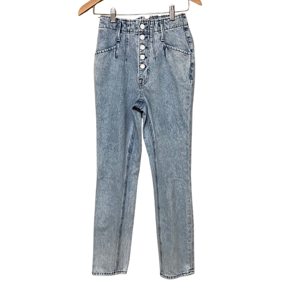 GRLFRND Daphne Super High Rise Button Fly Jeans in Borderland Size 25
